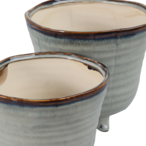 Vasi in ceramica smaltata con piedini per uso interno ed esterno, vasi rialzati per decorazioni domestiche - Product Image 4