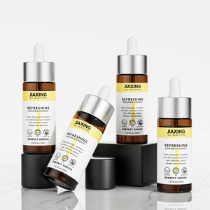 Envase cosmético personalizado redondo plano 1oz 30ml botella de gotero de aceite esencial de <span class=keywords><strong>suero</strong></span> de vidrio negro mate - Product Image 5