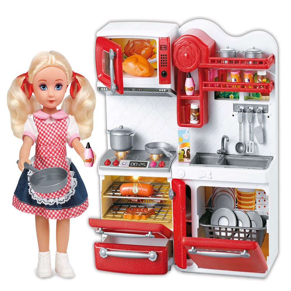 Прямая поставка, миниатюрный кухонный набор, детский кухонный набор, игрушка с куклой, красочные ролевые игры, приготовление пищи