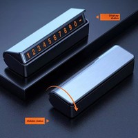 Panneau de stationnement temporaire mobile pour plaque d'immatriculation, carte de stationnement dissimulée à numéro de téléphone à pression