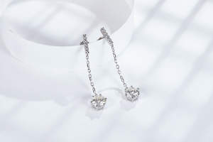Plated 0.5ct Zircon <b>Stud</b> Platinum <b>Women</b> Designer Fashion Sterling <b>Silver</b> <b>Earrings</b> - Product Image 2
