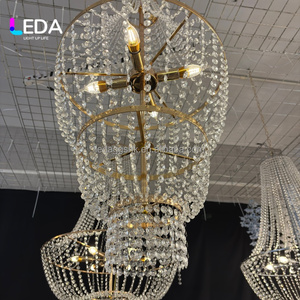 Lustre LEDA moderne en cristal doré pour décoration de mariage et événements, vente directe usine - Product Image 1