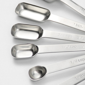 ชุดช้อนตวงทรงสี่เหลี่ยมทำจากสเตนเลสสตีลใช้ในการอบทำกาแฟนมผงด้ามยาว - Product Image 4