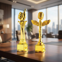 Trofeo de Metal 3D Personalizado, Copa para Concurso de Canto, Chapado en Oro, Resistente al Agua, Grabado, Premio para Competencia Musical, Coro, Karaoke