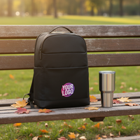 Sac à dos d'ordinateur portable de bureau mobile léger et durable avec logo personnalisé, fermeture éclair, bretelles arquées, polyester, pour ordinateur portable 15 pouces