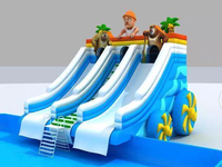 Équipement de parc aquatique gonflable, toboggans Panda et Éléphant, piscine pour enfants, structure de support pour piscine, utilisation en extérieur
