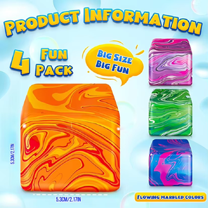 ของเล่นใหม่มาแรง ลูกบาศก์น้ำแข็งลายไหล 5.5 ซม. ของเล่นบีบคลายเครียด มอลโทส ของเล่นสัมผัส TPE สำหรับเด็กอายุ 14 ปีขึ้นไป - Product Image 4