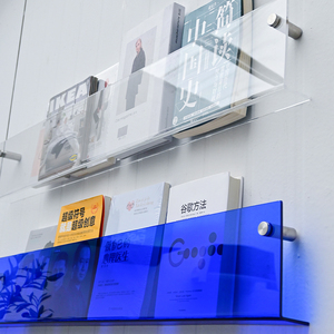 Estantería de acrílico, transparencia, estante de exhibición de acrílico, estilo minimalista, decoración de librería, estantería de pared,. - Product Image 1