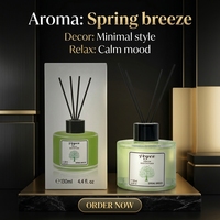 Diffuseur à bâtonnets haut de gamme 130 ml DIY, en verre, longue durée, avec huile essentielle parfumée Brise Printanière pour un assainissement de l'air écologique
