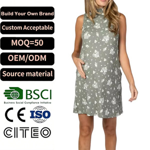 Vestidos de Maternidad Ligeros de Verano, Color Verde Oliva, con Cuello en V, Corte en A, Sin Mangas, Transpirables, para Sesiones de Fotografía - Product Image 1
