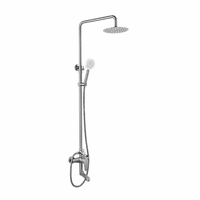 Mitigeur de douche pluie monocommande contemporain brossé OEM d'usine avec pommeau de douche rotatif à 360°, sans plomb, robinet de baignoire et de douche à valve céramique