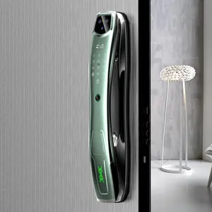 Cerradura biométrica de puerta de madera para teléfono móvil inteligente, tarjeta de código Digital, WiFi, control remoto, huella dactilar, aplicación Tuya