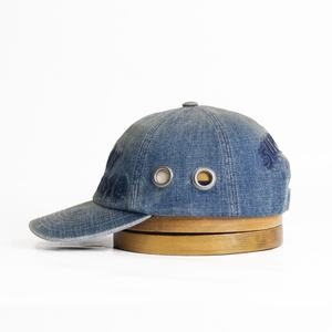 Casquette de baseball en denim lavé style urbain sportif, respirante, design décontracté avec broderie et détails œillet, tissu Dobby - Product Image 5