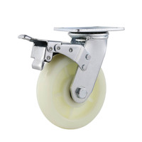 Roulettes universelles LINGTA en polypropylène de 3 pouces, roulettes de chariot à roulement à billes pivotant avec frein, capacité de charge de 100 lb, roue de 92x63 mm