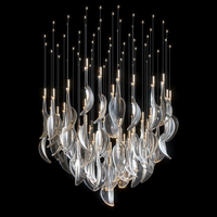 Lustre LED en verre de style nordique moderne et luxueux, sur mesure, pour la décoration résidentielle, les halls d'hôtel et les escaliers, fabriqué à l'usine de Zhongshan