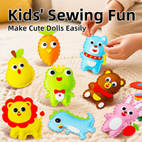 Kit de Costura para Niños, 8 Piezas de Muñecos de Fieltro con Diseño de Dibujos Animados, Juguete Educativo, Manualidades Divertidas, Edad 7-14 Años, Fibra de Algodón