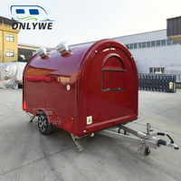 ONLYWE Petits camions de nourriture mobiles remorque de nourriture mobile cuisine extérieure mobile chariot rapide rue mini remorque ronde remorquable de nourriture
