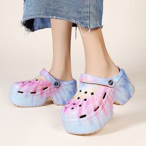Scarpe da <span class=keywords><strong>giardino</strong></span> con zeppa Casual con stampa leopardata personalizzata scarpe da <span class=keywords><strong>giardino</strong></span> con zoccoli impermeabili con tacco alto - Product Image 3