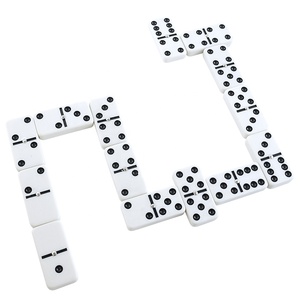 Nuevo diseño 5008 Doble 6 dominó con caja de Pvc Black Litchi Stria para dominó de torneo blanco con clavo dorado de punto negro - Product Image 5