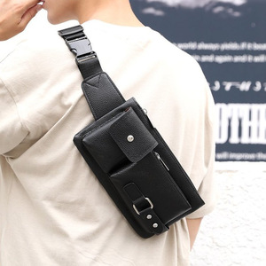 Nueva Tendencia de Moda, Bolso de Pecho para Teléfono Celular, Pequeño, Impermeable, Ligero, con Logotipo Personalizado, para Hombre, Deportivo, de PU, Bandolera - Product Image 5