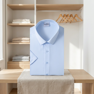 Chemise habillée homme à manches courtes, coupe ajustée, formelle, pour le bureau, infroissable, décontractée d'été, boutonnée, pour le travail - Product Image 2