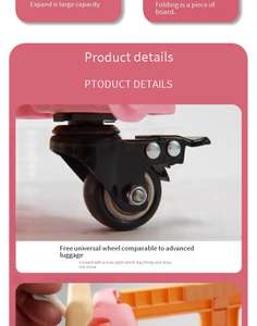 Caja <span class=keywords><strong>de</strong></span> almacenamiento <span class=keywords><strong>de</strong></span> plástico para exteriores con <span class=keywords><strong>carrito</strong></span> <span class=keywords><strong>de</strong></span> mano silencioso para acampar, <span class=keywords><strong>carrito</strong></span> <span class=keywords><strong>de</strong></span> compras plegable, entrega urgente, compatible con OEM - Product Image 5