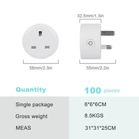 Prise intelligente FY41 UK Ewelink Wi-Fi avec moniteur d'énergie, contrôle à distance, programmateur, compatible maison intelligente, design rabattable, écran OLED