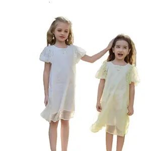 Nuevo diseño blanco niños falda Ballet niñas baile vestido niños disfraz niñas princesa vestido