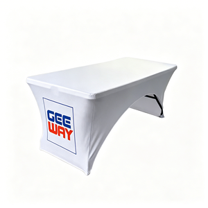 Copertura per Tavolo da Fiera Personalizzata con Logo, Stampa a Colori Completa, Sublimazione, Ecologica, Ignifuga, Impermeabile in Poliestere per Esposizioni - Product Image 2