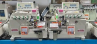 RONMACK RM-NS-4UTQ-L Machine à surjeter à lit plat, simple aiguille, manuelle et entièrement automatique, 4 fils, pour gaucher, avec coupe-fil pneumatique et élévateur de pied