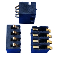 Konektor Baterai SMD 4Pin 2.5PH Sudut Kanan Berlapis Emas Fosfor Perunggu Terminal Logam Kontak Pegas Kompresi Jantan