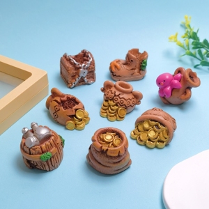 100 pièces assorties de mini-coffres au trésor pour aquarium, figurines miniatures, boîtes à pièces d'or, ornements pour artisanat et jardins féeriques - Product Image 1