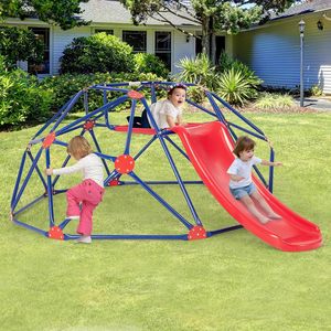 Premium 8FT struttura in acciaio arrampicata cupola scivolo per bambini all'aperto giungla palestra arrampicata geometrica per cortili della scuola - Product Image 3