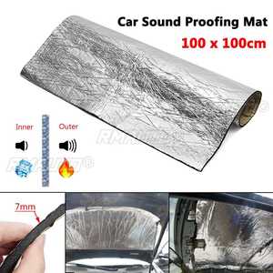 Tapis insonorisant 100/140x100cm 7mm pour isolation phonique du capot moteur, pare-feu et isolation thermique en mousse d'aluminium pour tuyaux - Product Image 1