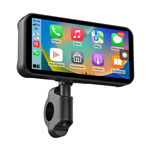 Motorcycle Navigation with Automatically Adjust Brightness Supports Carplay/Android Auto TPMS Heat-resistant Waterproof