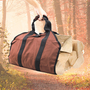 Firewood Storage Bag Oxford Cloth Brown Portable Outdoor Use Rectangle Shape - Product Image 4