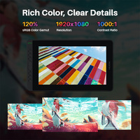 Tableta de Dibujo Huion Kamvas 12 con Pantalla Laminada a Todo Color, sin Batería, de 11.6 Pulgadas y 8192 Niveles de Presión
