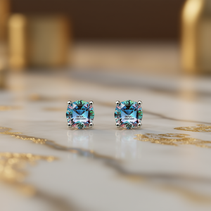 Pendientes de Cristal con Forma de Coco, Coloridos, Redondos, con Pedrería, Geométricos, Minimalistas, para Uso Diario, de Aleación de Zinc con Engaste de Garra para Mujer - Product Image 2