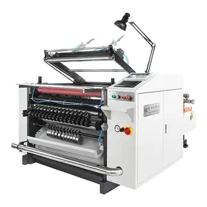 Çekirdek yükleme makinesi ile termal kağıt üretimi için jumbo kağıt rulodan ruloya dilme ve geriye sarma makinası