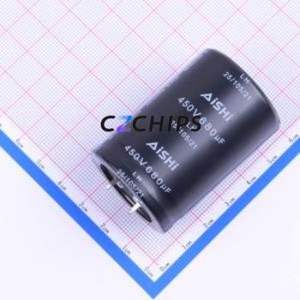 ตัวเก็บประจุอลูมิเนียมอิเล็กโทรไลติกแบบสแน็ป ELH2WM681R50KT ผ่านชิ้นส่วนรู (THT) D35xL50mm 680UF 20% 450V 10mm - Product Image 1