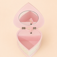 Boîte à musique en bois en forme de cœur personnalisée en gros, design lapin mignon, boîte de rangement pour bijoux, cadeau d'anniversaire pour enfants, décoration intérieure