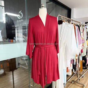 Nhà Sản Xuất Bán Buôn Tùy Chỉnh Phương Thức Dệt Kim Áo Choàng Áo Ngủ Dành Cho Người Lớn Spa Áo Choàng Với Vành Đai Phụ Nữ Loungewear Ngủ Áo Choàng Tắm Thiết Kế - Product Image 4