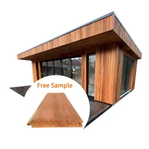 Prefab लकड़ी घर की दीवार सामग्री देवदार Cladding जीभ और नाली लकड़ी हवा का झोंका