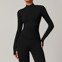 Veste de yoga sans couture à col montant et fermeture éclair pour femme, coupe ajustée, coupe-vent, chaude, pour le sport, la course à pied, l'entraînement, haut tendance pour l'école, fille sexy xxx