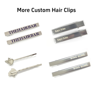 소녀를위한 맞춤형 회사 로고 살롱 헤어 클립 금속 및 철 판촉 헤어 클립 - Product Image 5