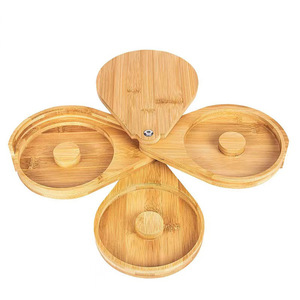 Bamboo Rotating <b>Spice</b> <b>Jar</b> 6.5 In Swivel Lid Multifunction Condiment Container For Kitchen Use - Product Image 1