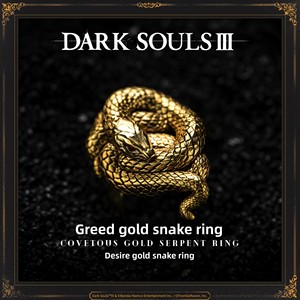 Starforged Dark Souls <span class=keywords><strong>III</strong></span> Game Merchandise Greedy Golden Glass <span class=keywords><strong>Snake</strong></span> Ring Unisex Bandai en stock - Product Image 2