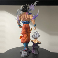 Figurine PVC Dragon Ball Z Ultra Instinct Son Goku 42CM avec deux têtes, modèle de statue, jouet, poupée, figurine, ornement, décoration d'intérieur