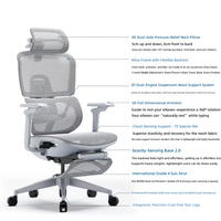 Chaise de bureau ergonomique Woshi en maille respirante, réglable en hauteur, pivotante, pour ordinateur, bureau, étudiant, salle d'étude, travail