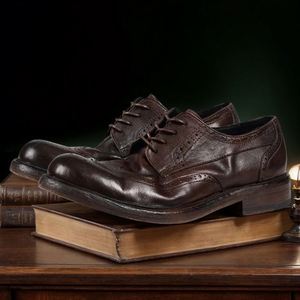 Handmade High Quality Custom Men <b>Pointed</b> Toe Lace-Up Breathable Leather Upper Anti-Slip Lightweight Casual Dress Oxford Office - Product Image 5